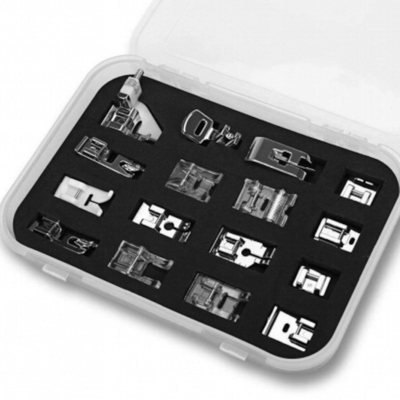 Caja prensatelas multifuncional con 16 modelos